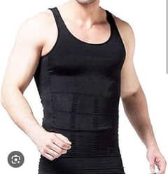 Black Slim Lift Compress Body shaper Vest For Mens