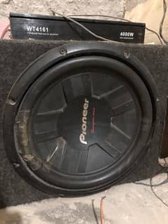 Car subwoofer and emplfier with 2 door pioneer speekers