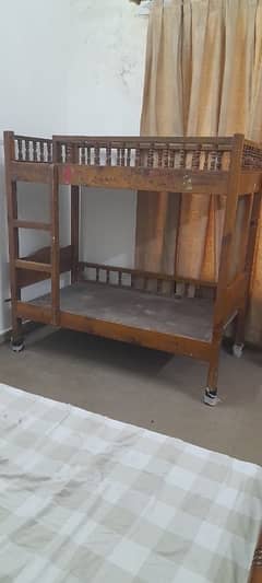 Double Kids Cot Pure Deyar Wooden