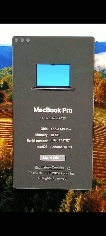 MacBook M3 Pro 2023 18GB 512GB 14.2" MRX33LL/A with Box Apple Warranty 1