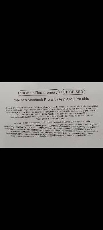 MacBook M3 Pro 2023 18GB 512GB 14.2" MRX33LL/A with Box Apple Warranty 15