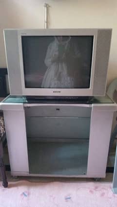 original Sony TV 21 inch excellent working condition with trolly