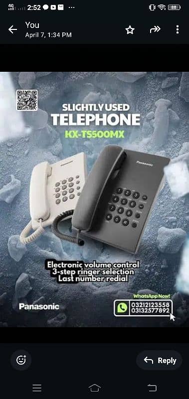 PANASONIC S500 TELEPHONE SET REFURBISH BOX PACK call 0321-212-3558 0