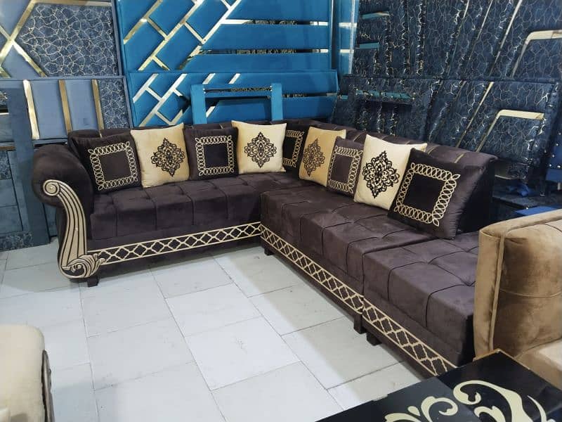 L shape sofa / corner sofa / 6 seater velvet sofa / Sofa for sale 8