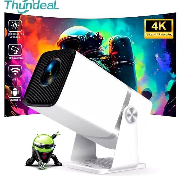 ThundeaL 4K Full HD Projector FHD TD80W Android WiFi 3D Home Theater 0