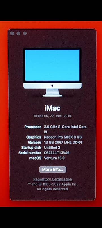 Apple iMac 2019 Core i9 16GB 1TB 8GB Graphic Card 27" 5K Display 1