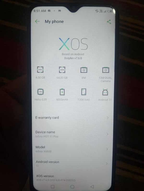 Infinix hot 11 play 4/64 4