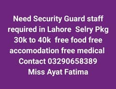 needs urgent staff security guard jobs available in Lahore