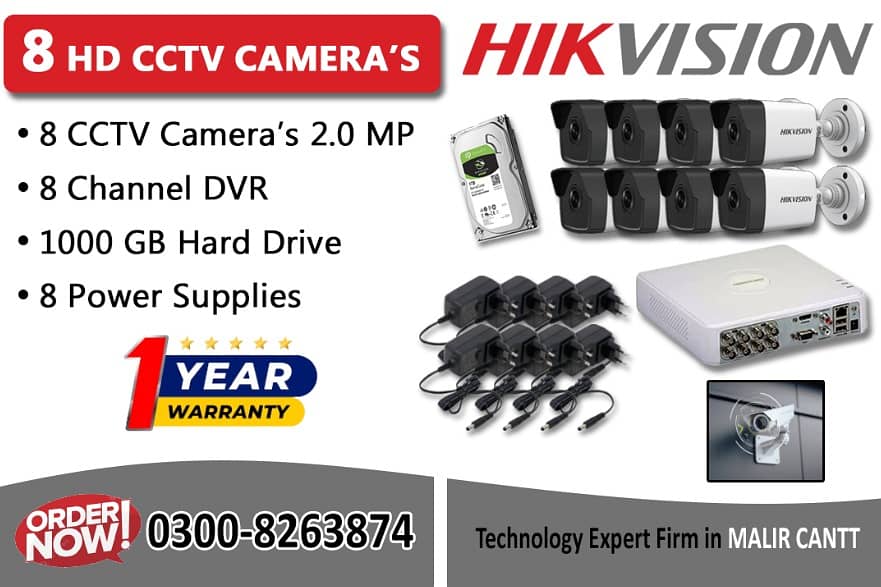 8 CCTV Cameras 2mp Pack (1 Year Warranty) 0