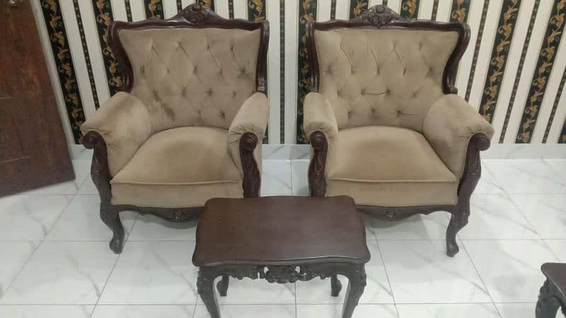 Shisham Wood Sofa Set and Side Tables 1