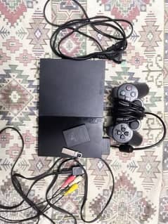 Sony PS2 Slim Model with Box and All Accessories 7 Pre installed games