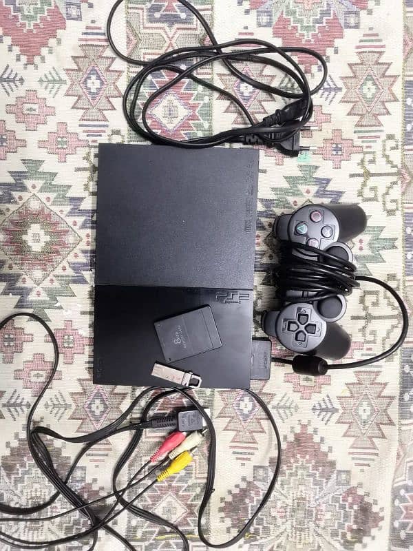 Sony PS2 Slim Model with Box and All Accessories 7 Pre installed games 0