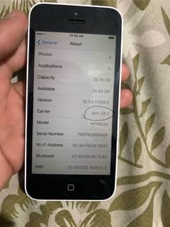 Apple iPhone 5c brand new white colour sim workin showing.