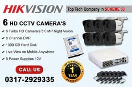 6 CCTV Cameras Bundle 5mp (HIKVision)