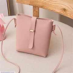 Stylish Girls Mini Crossbody Bag- 1pc Pink PU Leather