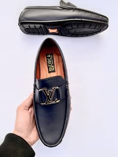 men's stylish black synthetic leather loafers - perfect for casual