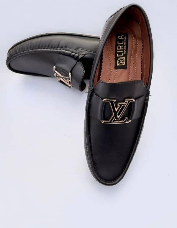 men's stylish black synthetic leather loafers - perfect for casual 1