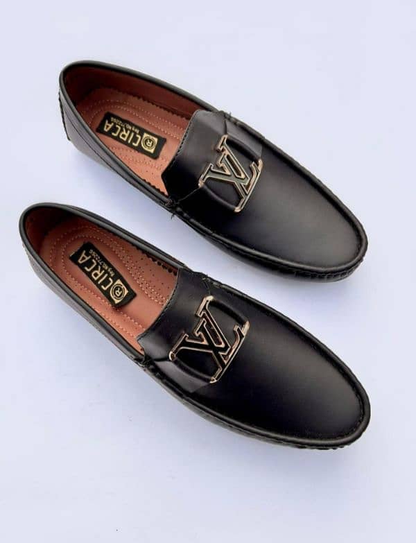 men's stylish black synthetic leather loafers - perfect for casual 2