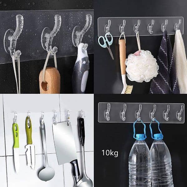 Durable Transparent Wall Mount Hooks 1