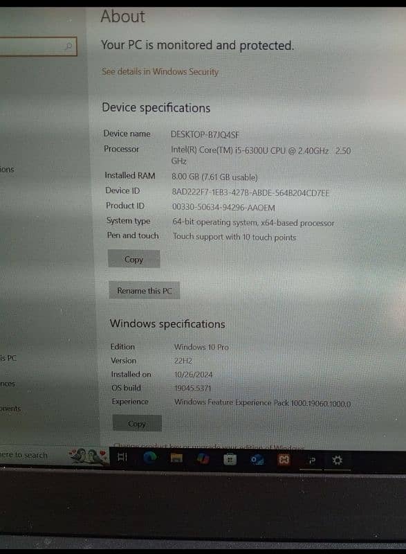 Lenovo Thinkpad x270 Core i5 6th Gen 8GB Ram/128GB SSD(Touch Screen) 1