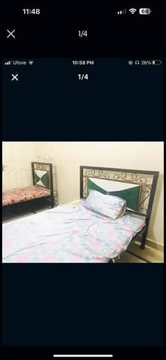 Two Single Iron Beds with Mattress