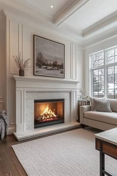 Fireplace - Marble fireplace - Electric fireplace - Fire decoration