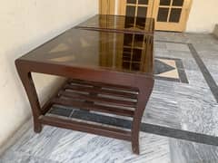 Wooden Bookshelf & Elegant Glass-Top Coffee Tables for Sale