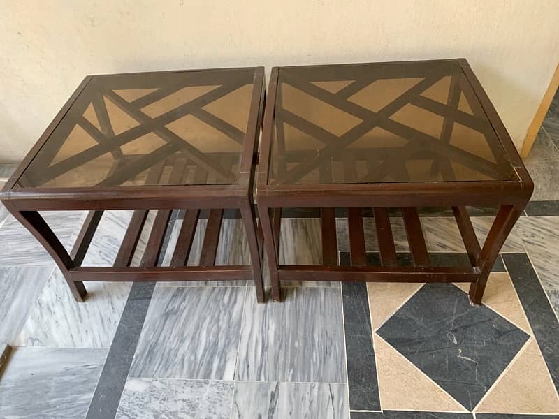 Wooden Bookshelf & Elegant Glass-Top Coffee Tables for Sale 1