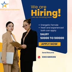 Staff Hiring , Female staff Hiring ,Jobs offer