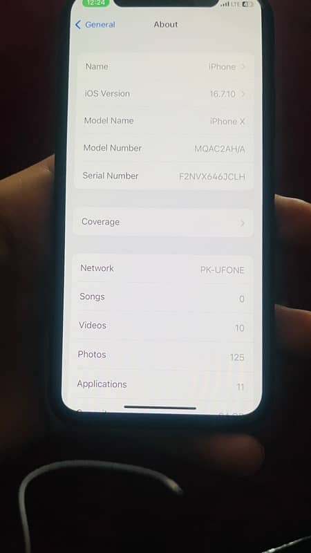 iPhone X PTA approved 100% bettry health full watercell 4