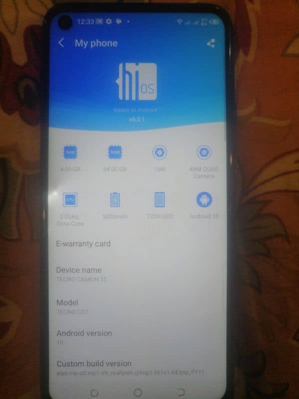 tecno camon 15 camera kharab he farnt k baki sb OK he 6