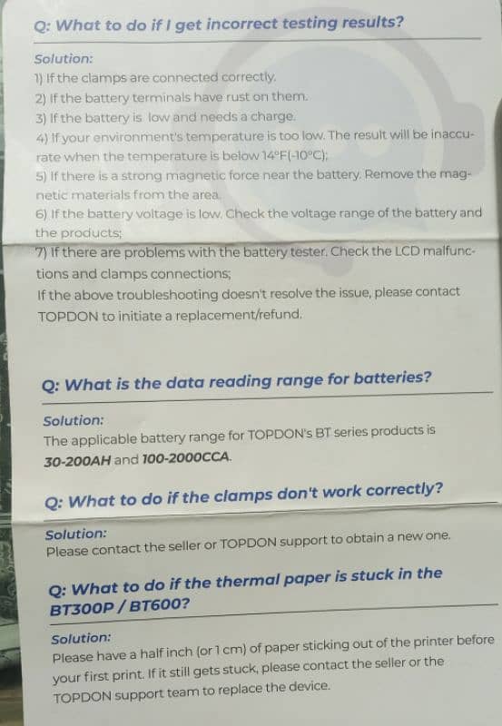 battery load tester (TOPDON) 5