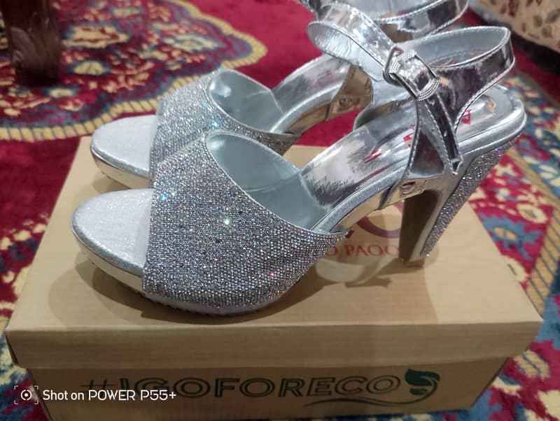 ladies  silver fancy heels 2