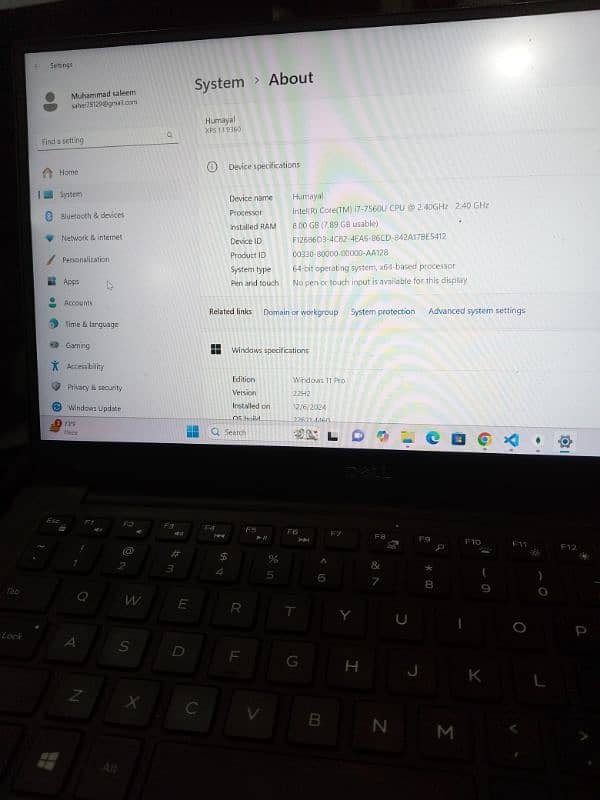 laptop xps 13 core I7 7generation 4