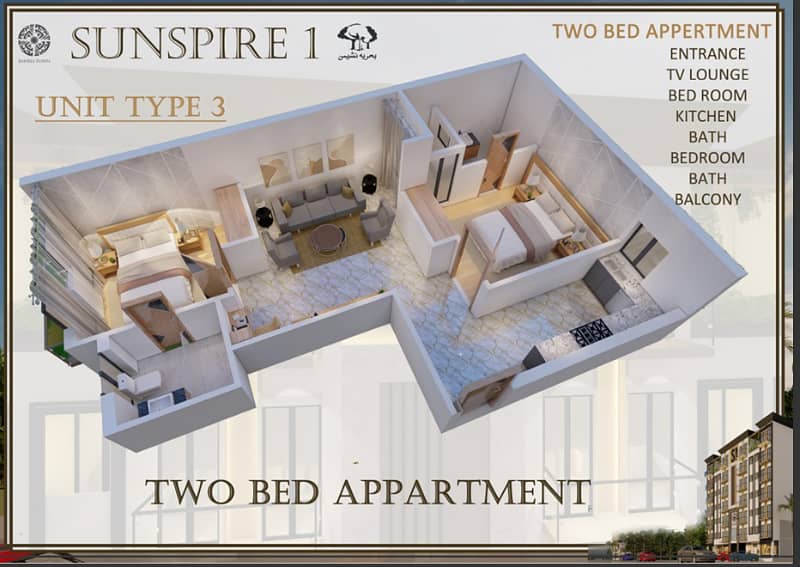 SUNSPIRE 1, 2 Bed Luxury Apartments in Bahria, Possession In Dec 2025 2