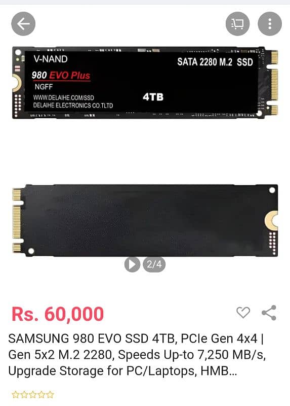 NVME 0.2 SSD 4TB Samsung. 2