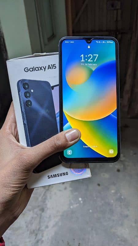 samsung a15 lush with box and 10 months warranty 0