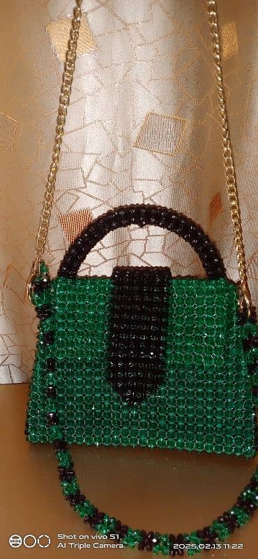 beg/ ladies beg/ hand  beg/ shoulder beg / pearls bag 2