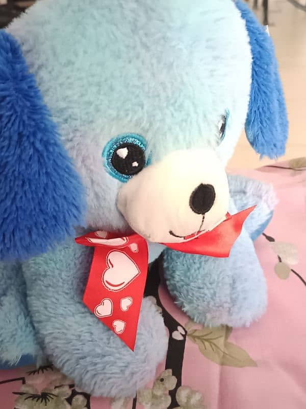 cute blue teddy , good condition 0