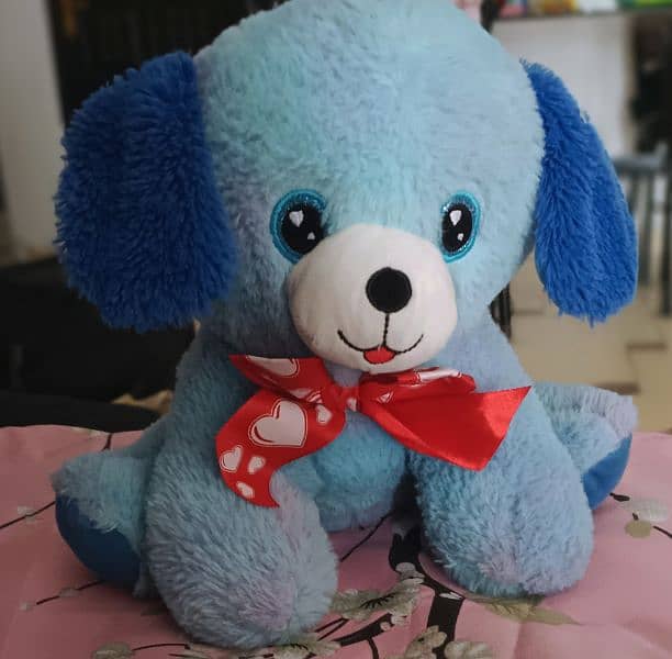 cute blue teddy , good condition 1