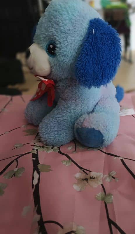 cute blue teddy , good condition 3