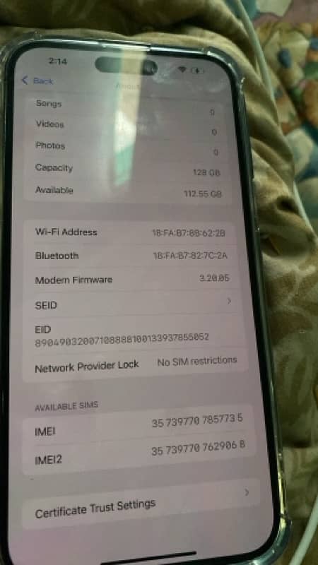 03157765147.14 promax NON PTA 128 gb LLA 98 bttry 9.5 condition 3