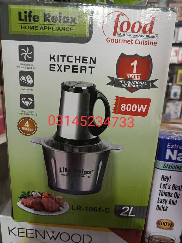 electric chopper, juice,iron, air fryer, food factory 4