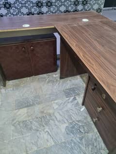 Office Table, Side Table and 1 (double door) Cabinet