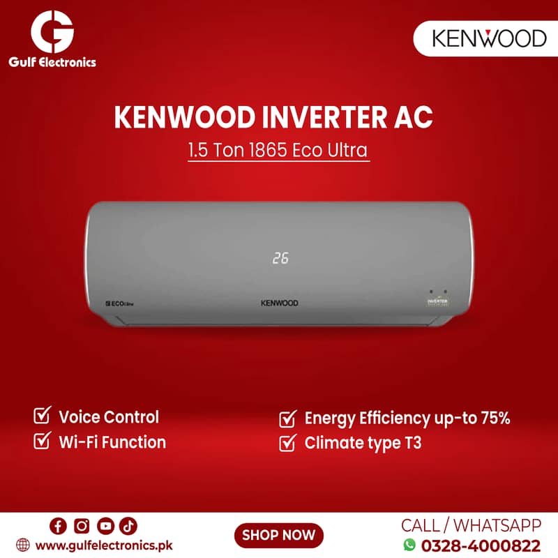 Kenwood 1870 eSmart Onyx 1.5 Ton Full DC Inverter AC 6