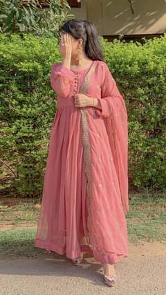 long frock pink color