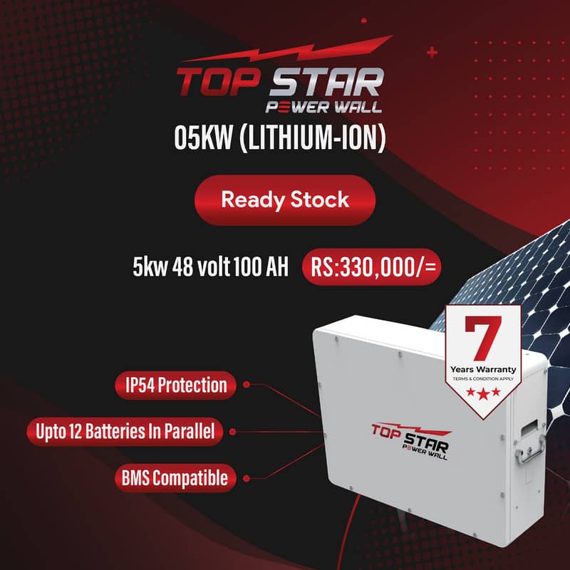 Lithium Ion battery 5kw , Solar Batteries , Best Price In Karachi 0