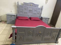 Pure wooden antique bed set