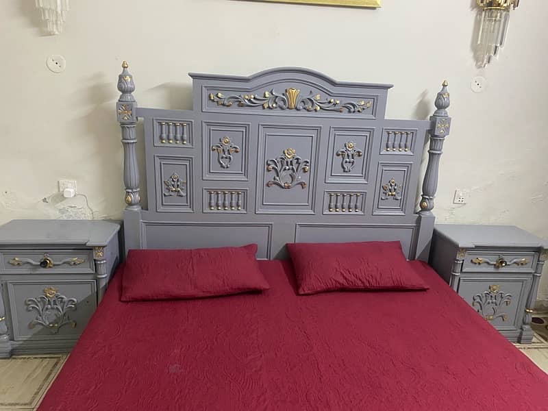 Pure wooden antique bed set 3