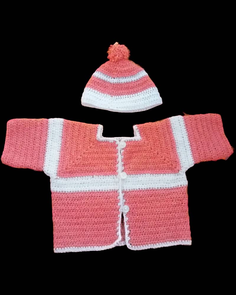 Crochet baby zero size set handmade 3